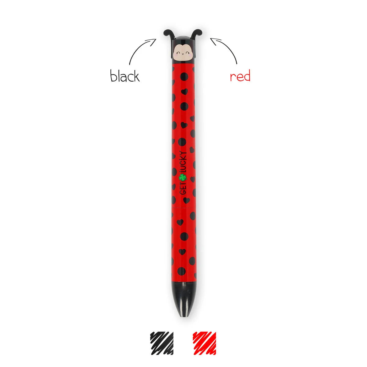 Legami Click&Clack Two Colour Ballpoint Pen - Ladybug