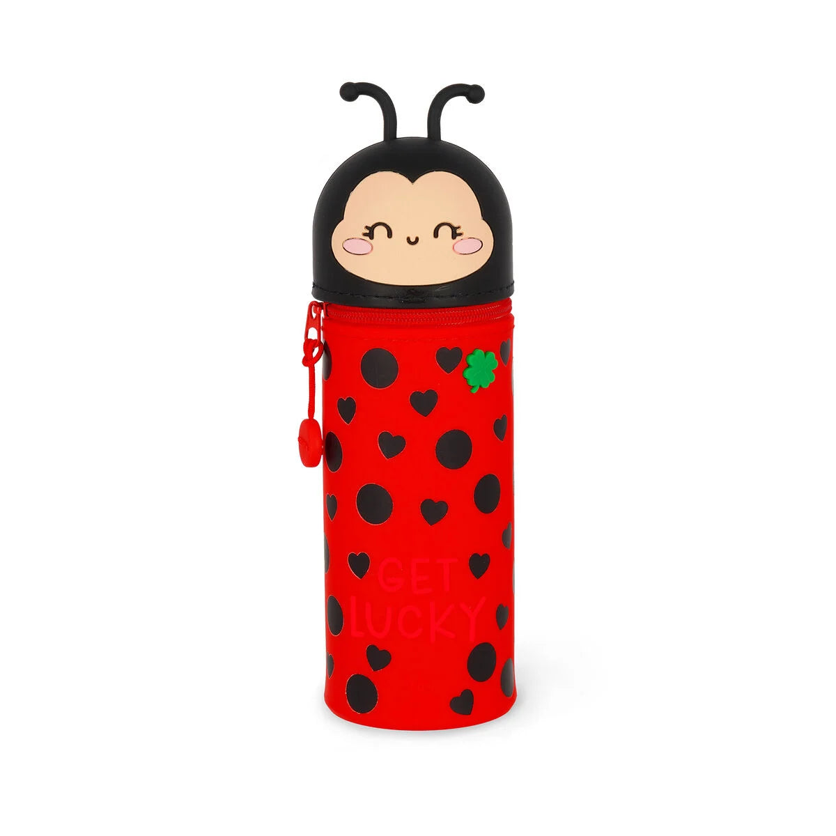 Legami 2-In-1 Silicone Pencil Case - Kawaii - Ladybug "Get Lucky"