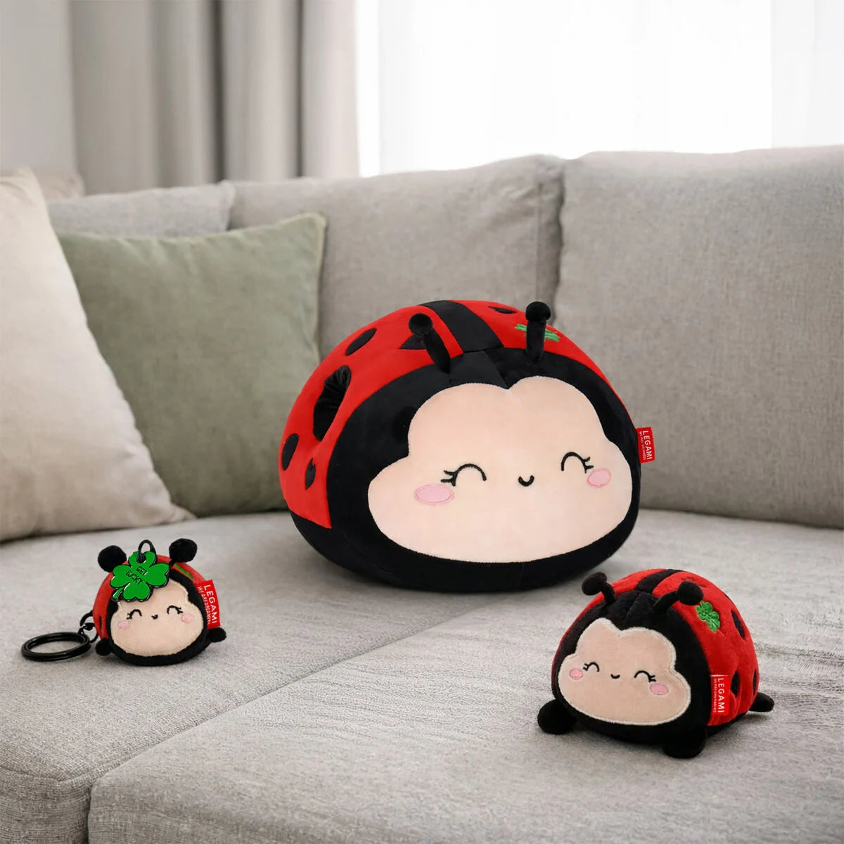 Legami Plush Key Ring - Tiny Super Soft! - Ladybug - Get Lucky