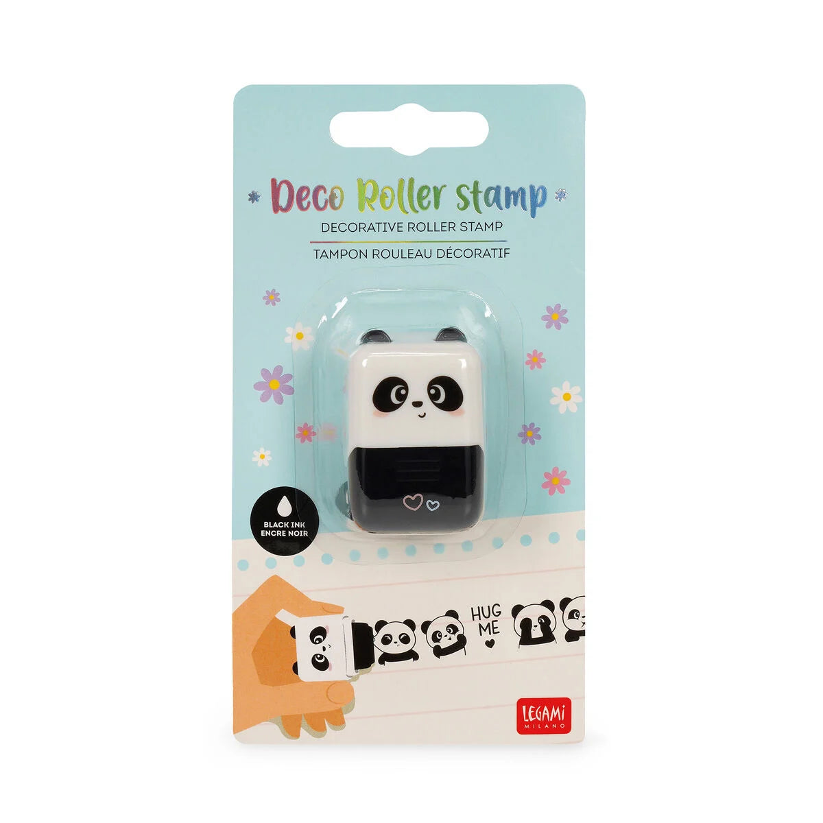 Legami Decorative Roller Stamp - Deco - Panda / Black Ink