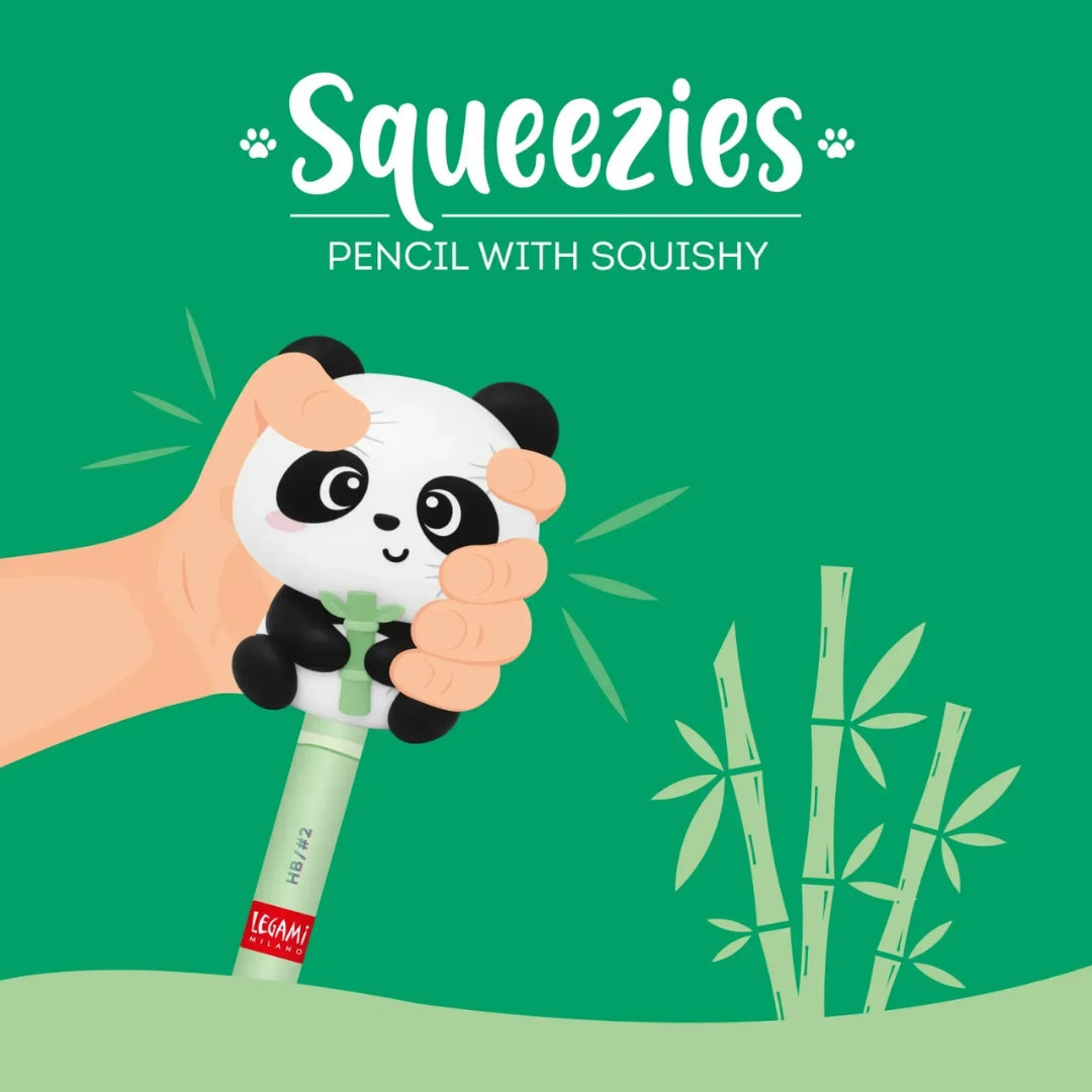Legami Pencil With Squishy - Squeezies - Panda / Hug Me