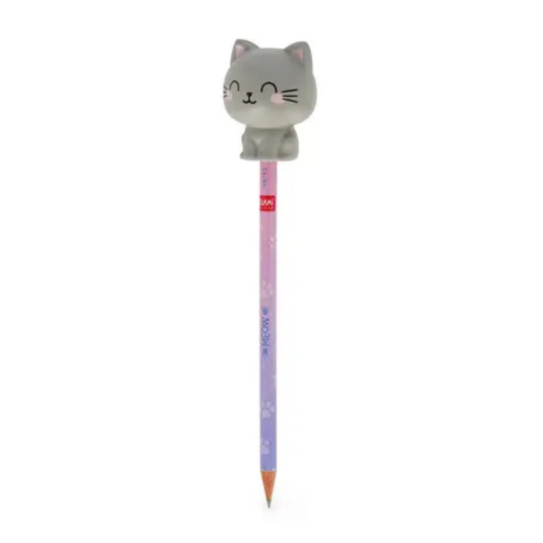 Legami Pencil With Squishy - Squeezies - Kitty / Meow