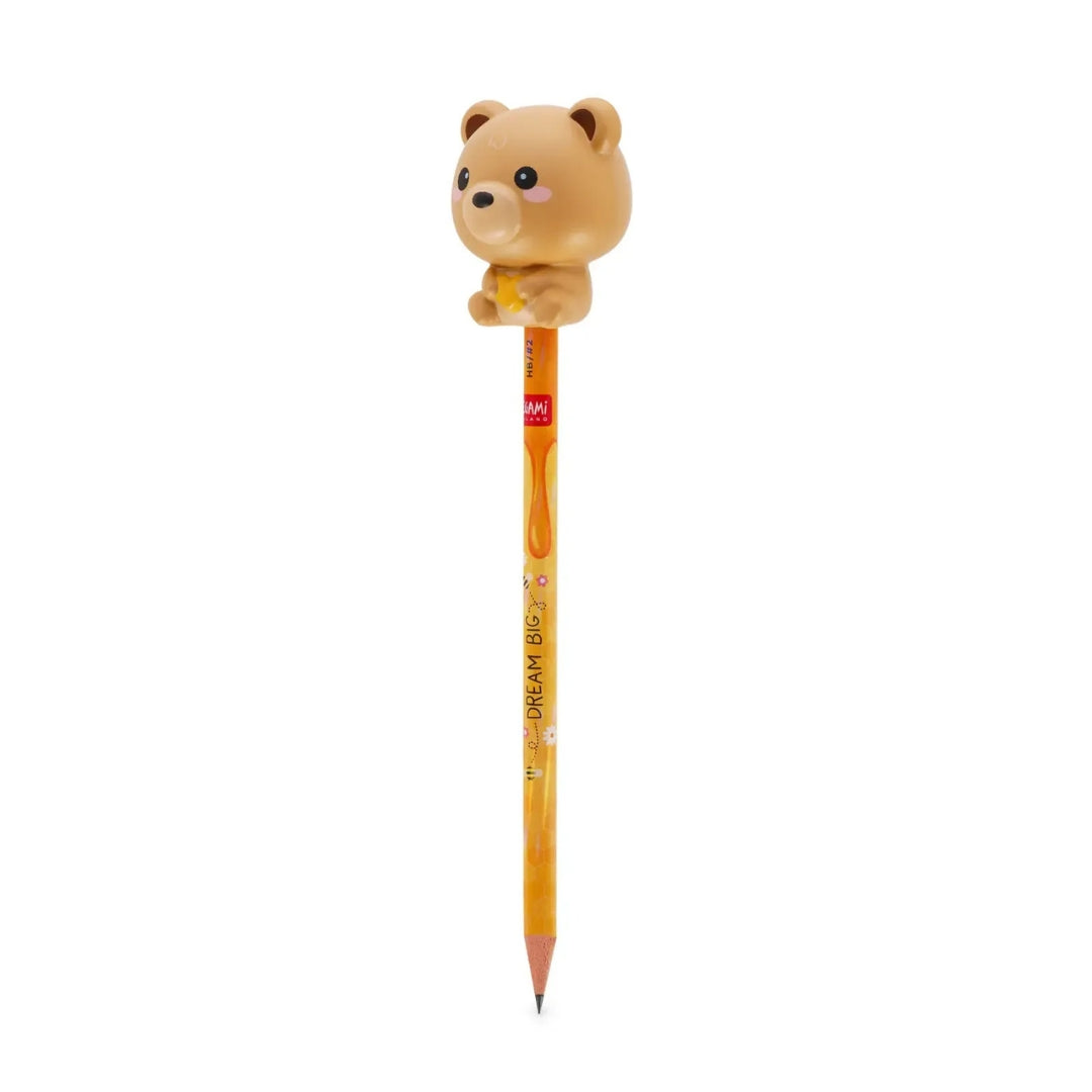 Legami Pencil With Squishy - Squeezies - Teddy Bear / Dream Big