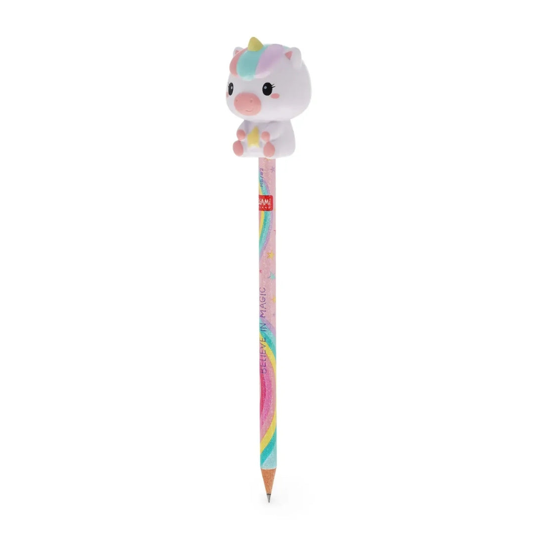 Legami Pencil With Squishy - Squeezies - Unicorn / Believe In Magic