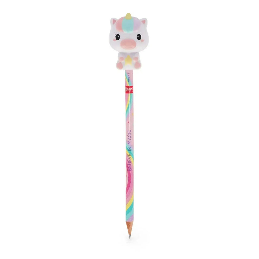 Legami Pencil With Squishy - Squeezies - Unicorn / Believe In Magic
