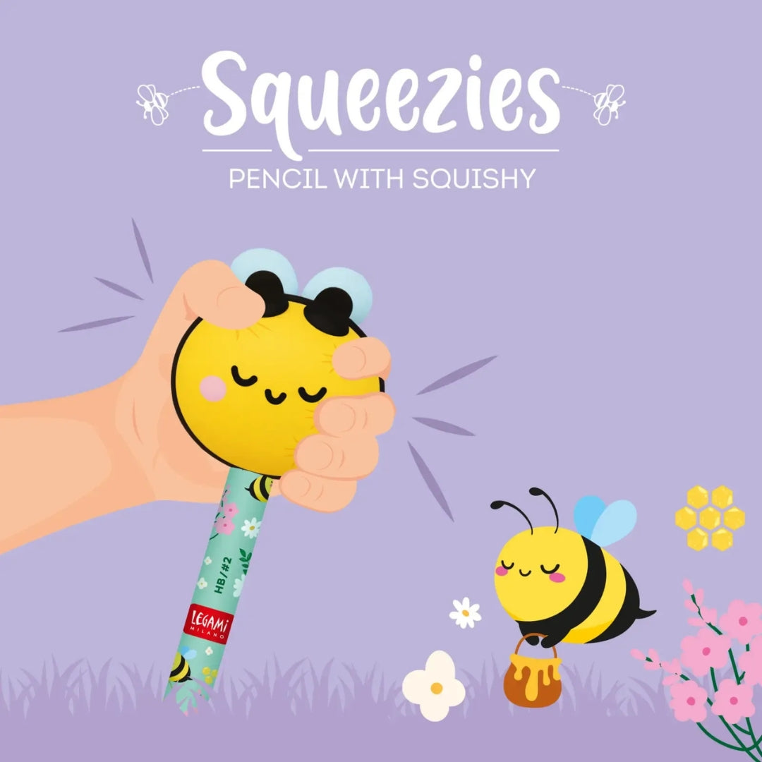 Legami Pencil With Squishy - Squeezies - Bee / Bee Different