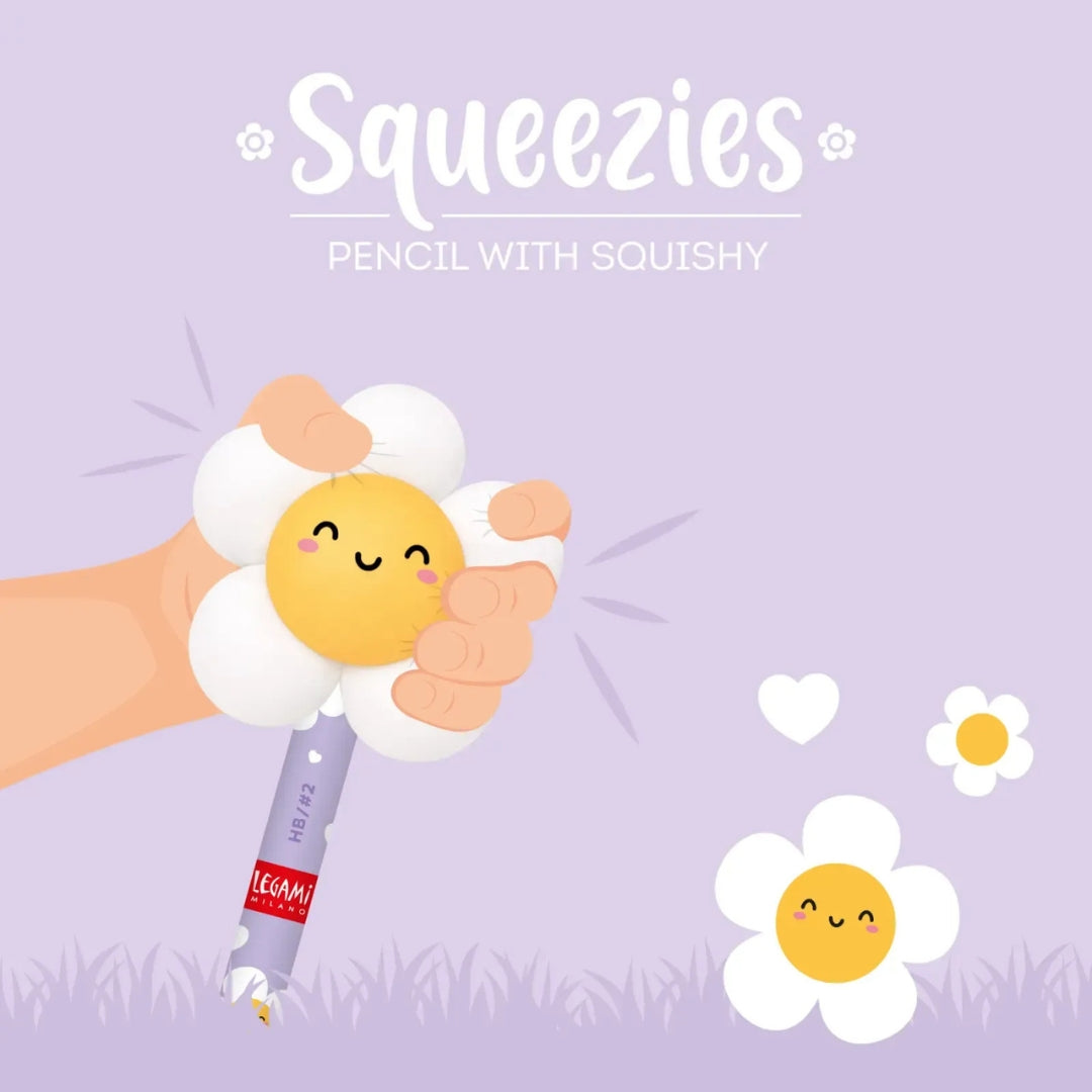 Legami Pencil With Squishy - Squeezies - Daisy / Oh Happy Daisy