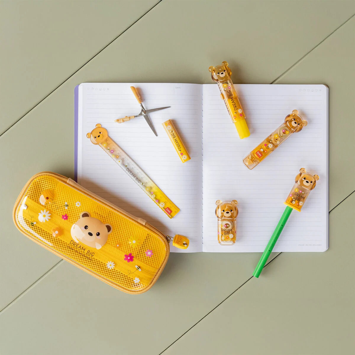 Legami Rigid Transparent Pencil Case - WonderWow - Teddy Bear