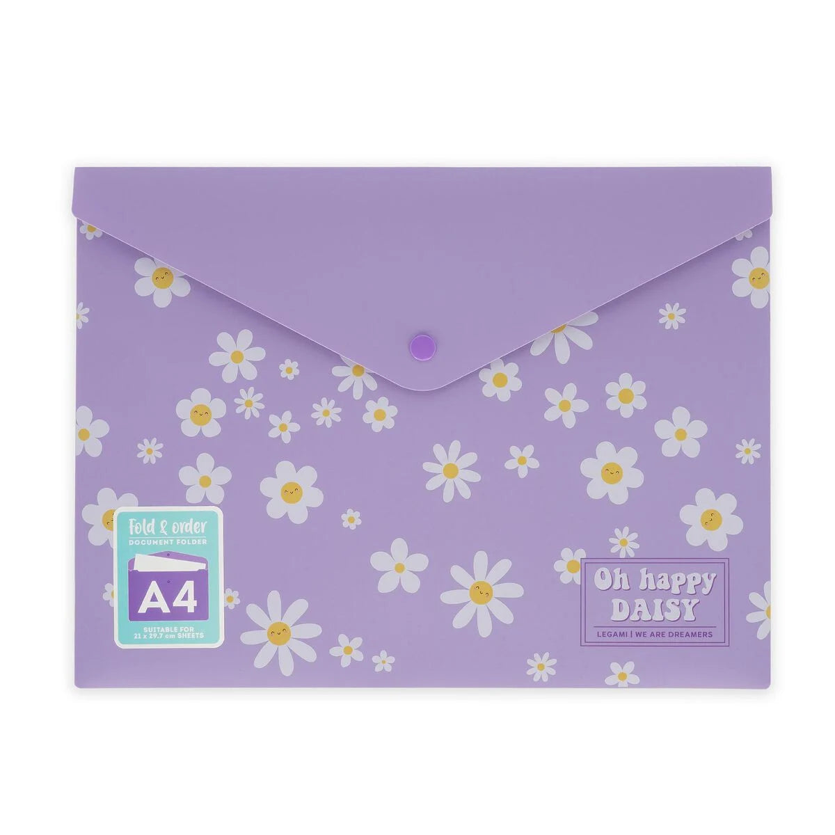 A4 Legami Document Folder - Fold & Order - Daisy