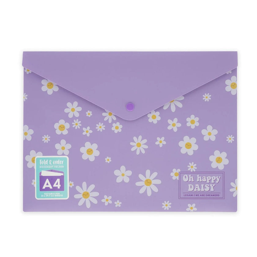 A4 Legami Document Folder - Fold & Order - Daisy