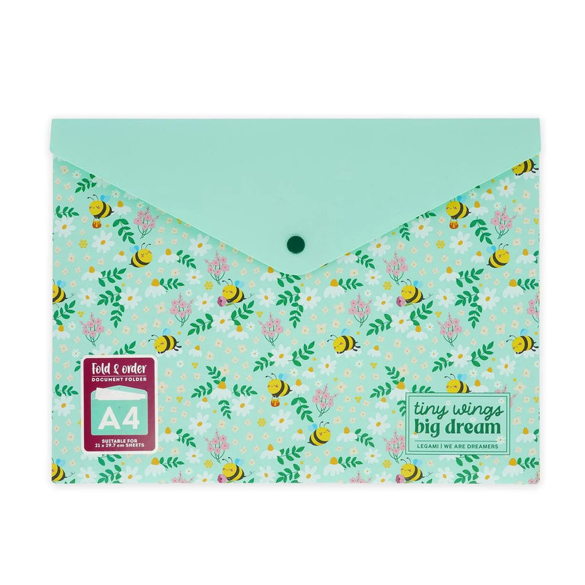 A4 Legami Document Folder - Fold & Order - Bee