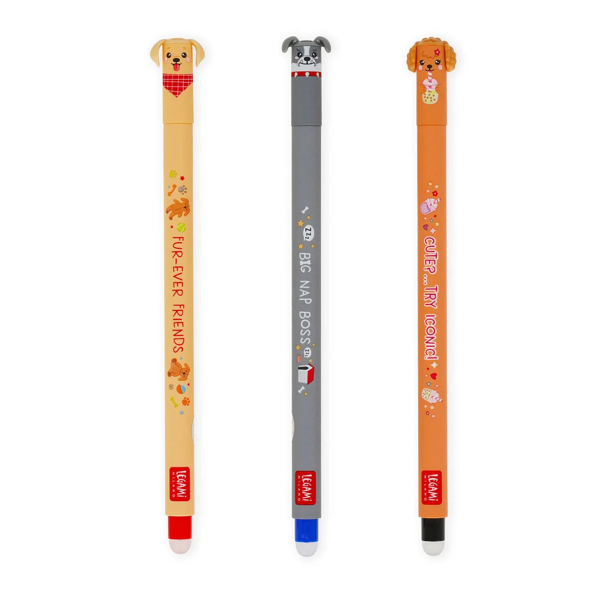 Legami Erasable Pens A Set Of 3pcs - Fur-Ever Friends
