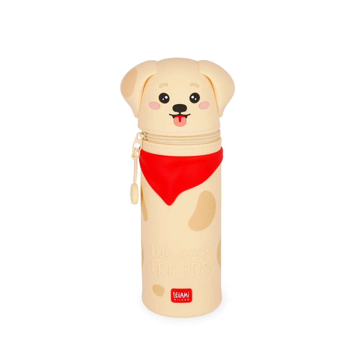 Legami 2-In-1 Silicone Pencil Case - Kawaii - Golden "Fur-Ever Friends"