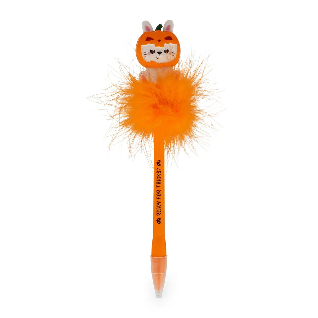 Legami - HALLOWEEN EDITION - Light-Up Gel Pen 0.7mm Black Ink - Writing Is Magic - Pumpkin Bunny