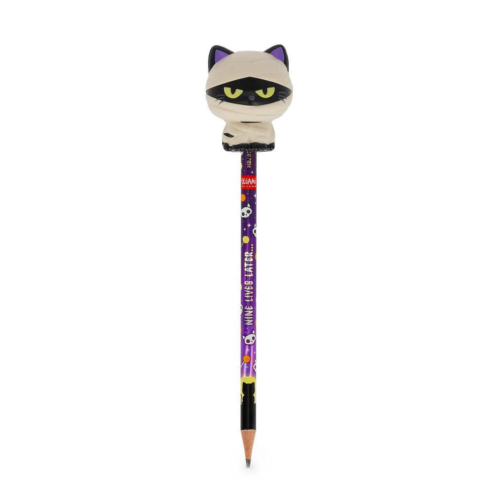 Legami - HALLOWEEN EDITION - Pencil With Halloween Squishy - Squeezies - Mummy Cat / Nine Lives Later