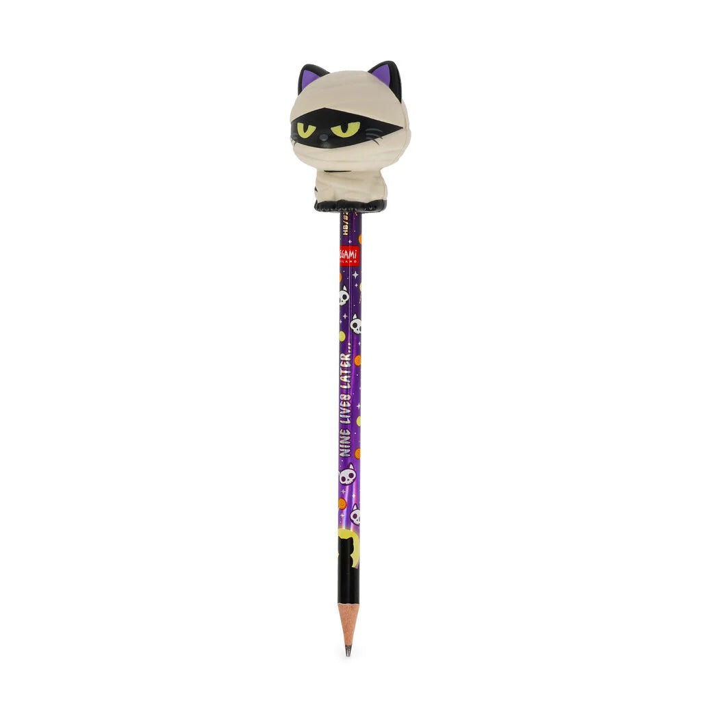 Legami - HALLOWEEN EDITION - Pencil With Halloween Squishy - Squeezies - Mummy Cat / Nine Lives Later