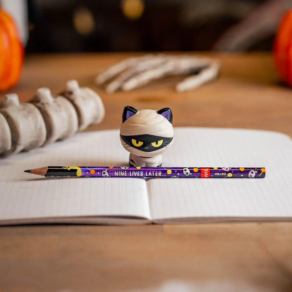 Legami - HALLOWEEN EDITION - Pencil With Halloween Squishy - Squeezies - Mummy Cat / Nine Lives Later