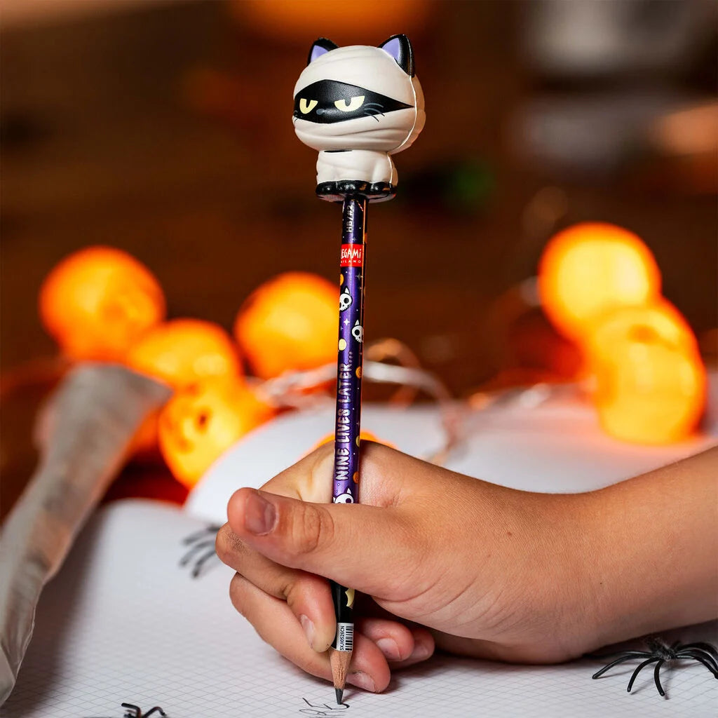 Legami - HALLOWEEN EDITION - Pencil With Halloween Squishy - Squeezies - Mummy Cat / Nine Lives Later