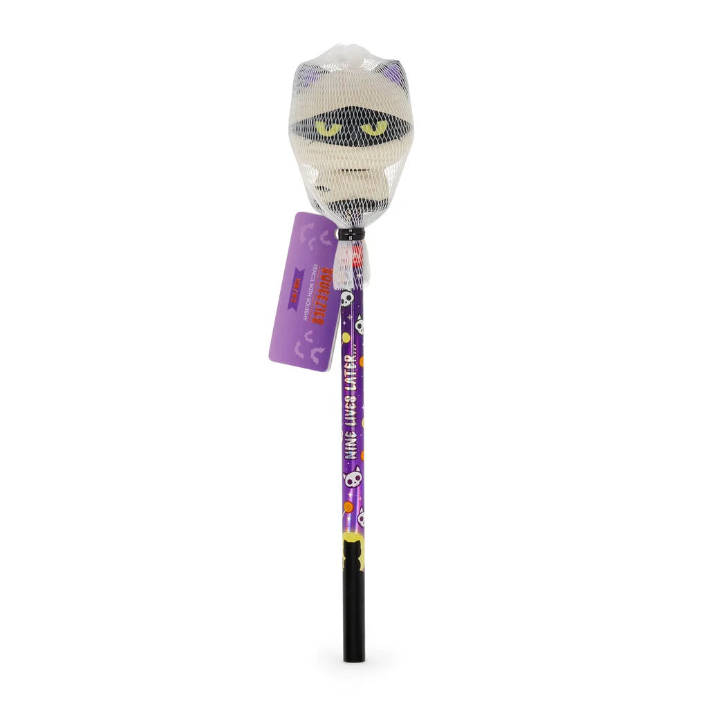 Legami - HALLOWEEN EDITION - Pencil With Halloween Squishy - Squeezies - Mummy Cat / Nine Lives Later