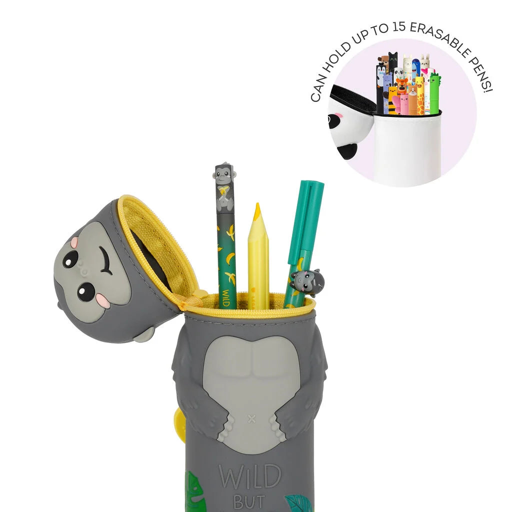 Legami 2-In-1 Silicone Pencil Case - Kawaii - Gorilla "Wild But Kind"