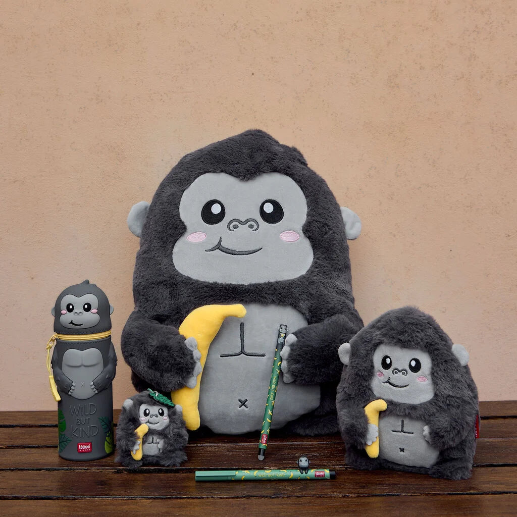 Legami 2-In-1 Silicone Pencil Case - Kawaii - Gorilla "Wild But Kind"