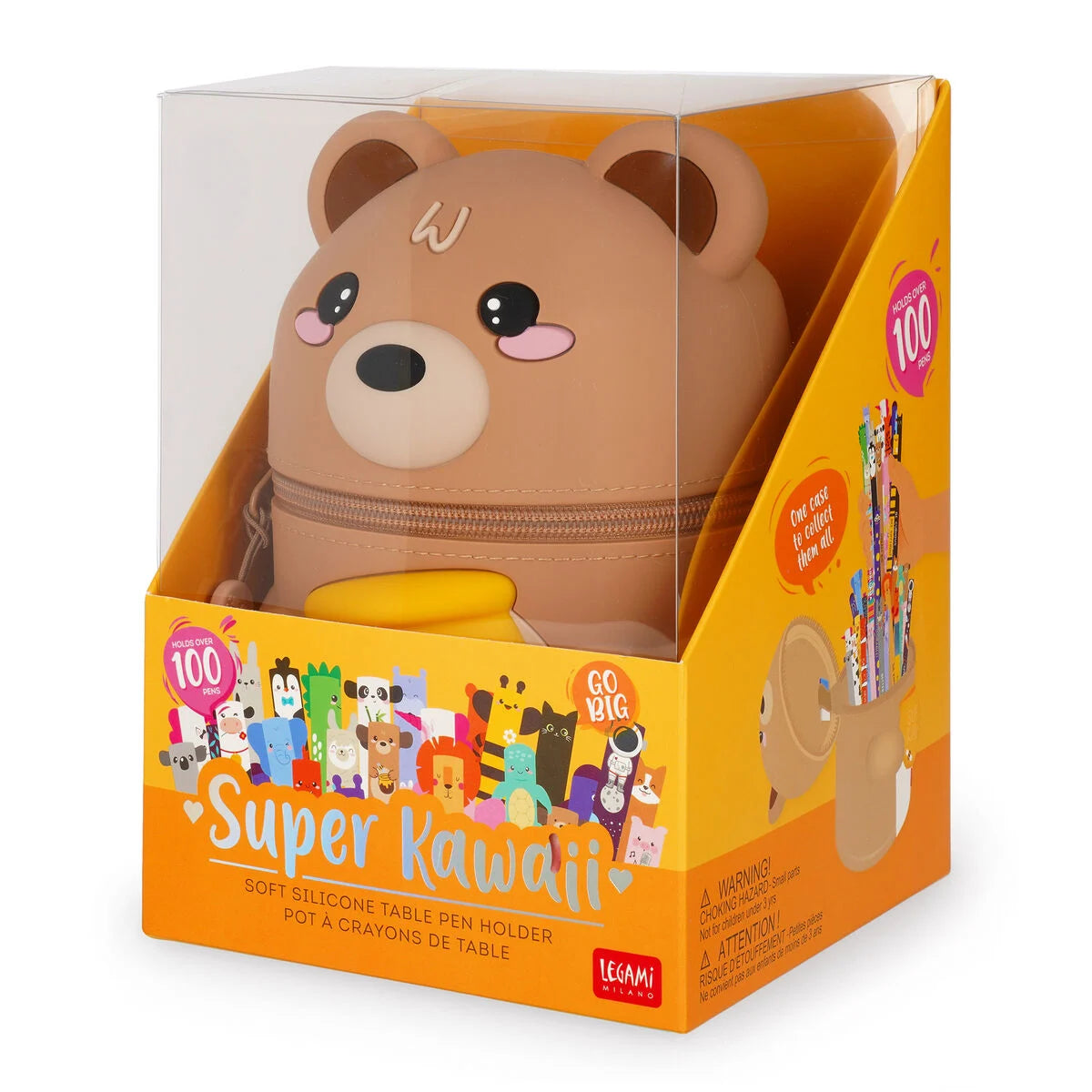 Legami Soft Silicone Table Pen Holder - Super Kawaii - Teddy Bear