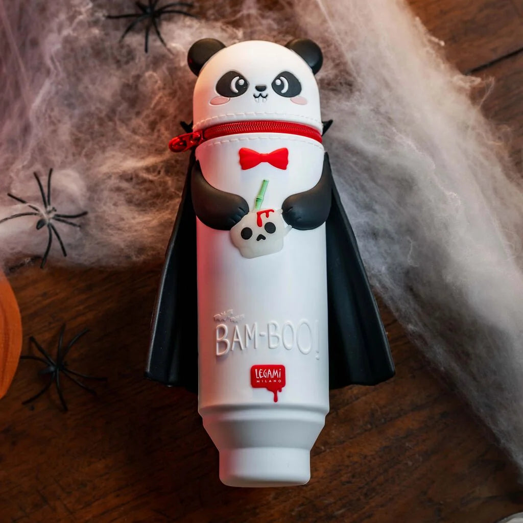 Legami - HALLOWEEN EDITION - 2-In-1 Silicone Pencil Case - Kawaii - Panda "Bam-Boo"