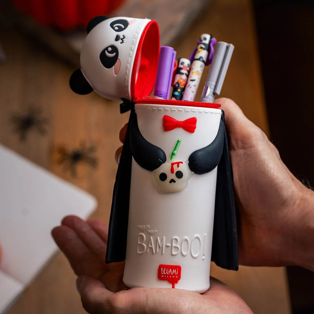 Legami - HALLOWEEN EDITION - 2-In-1 Silicone Pencil Case - Kawaii - Panda "Bam-Boo"