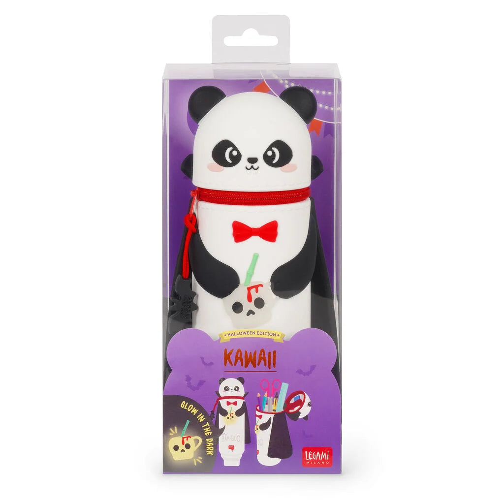 Legami - HALLOWEEN EDITION - 2-In-1 Silicone Pencil Case - Kawaii - Panda "Bam-Boo"