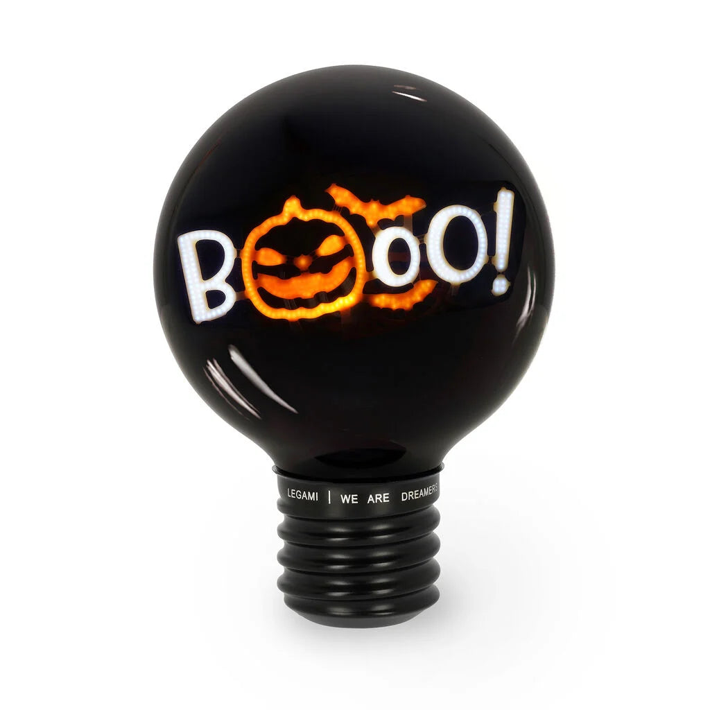 Legami - HALLOWEEN EDITION - Decorative Lightbulb-Shaped Table Lamp - Bulb Fiction XL - Pumpkin Booo