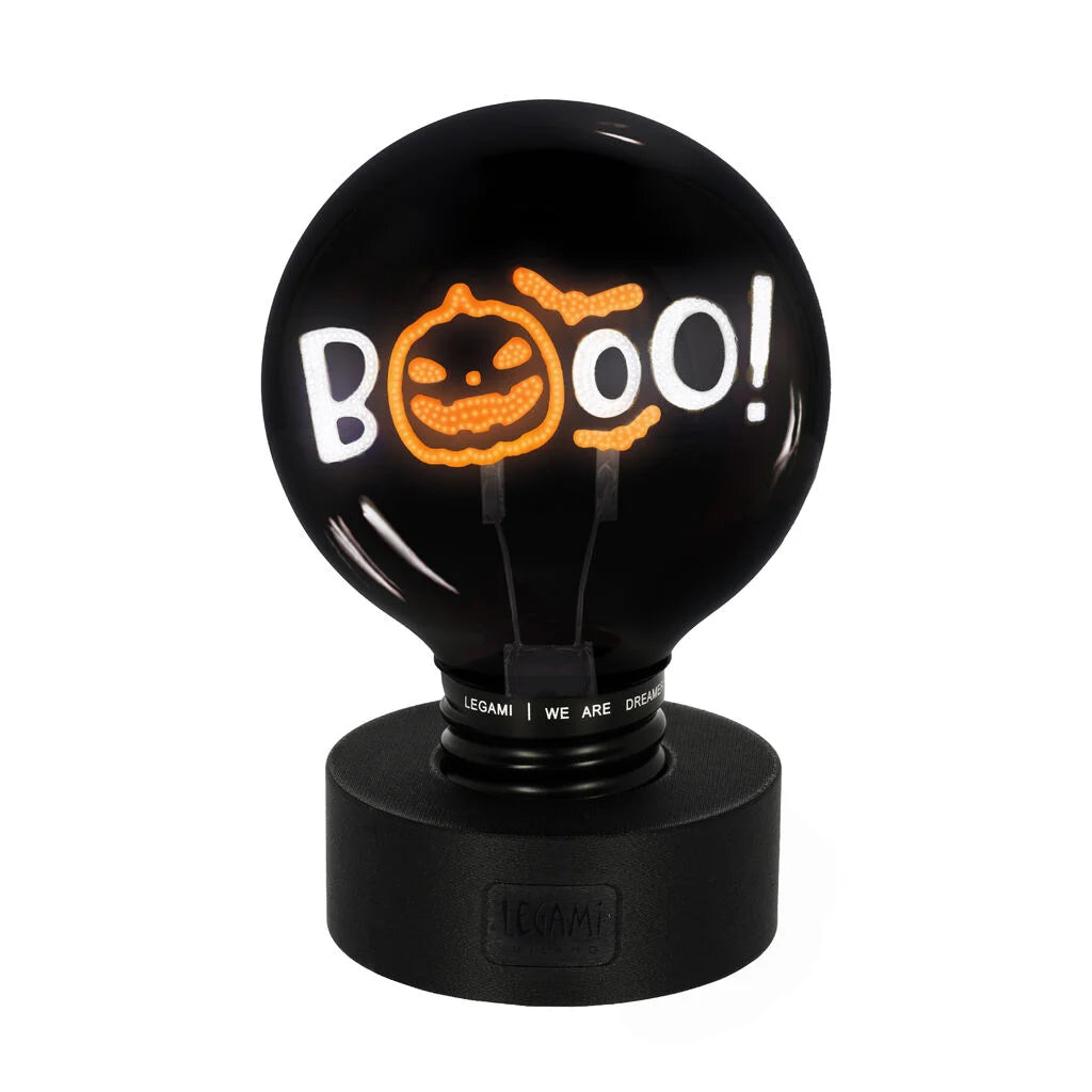 Legami - HALLOWEEN EDITION - Decorative Lightbulb-Shaped Table Lamp - Bulb Fiction XL - Pumpkin Booo