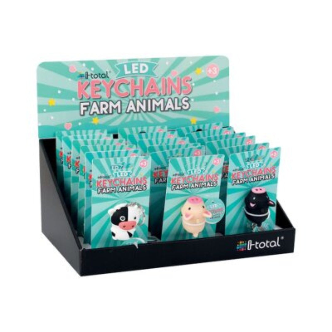 iTotal Led Keychains - Farm Animals x 1pc Assortment