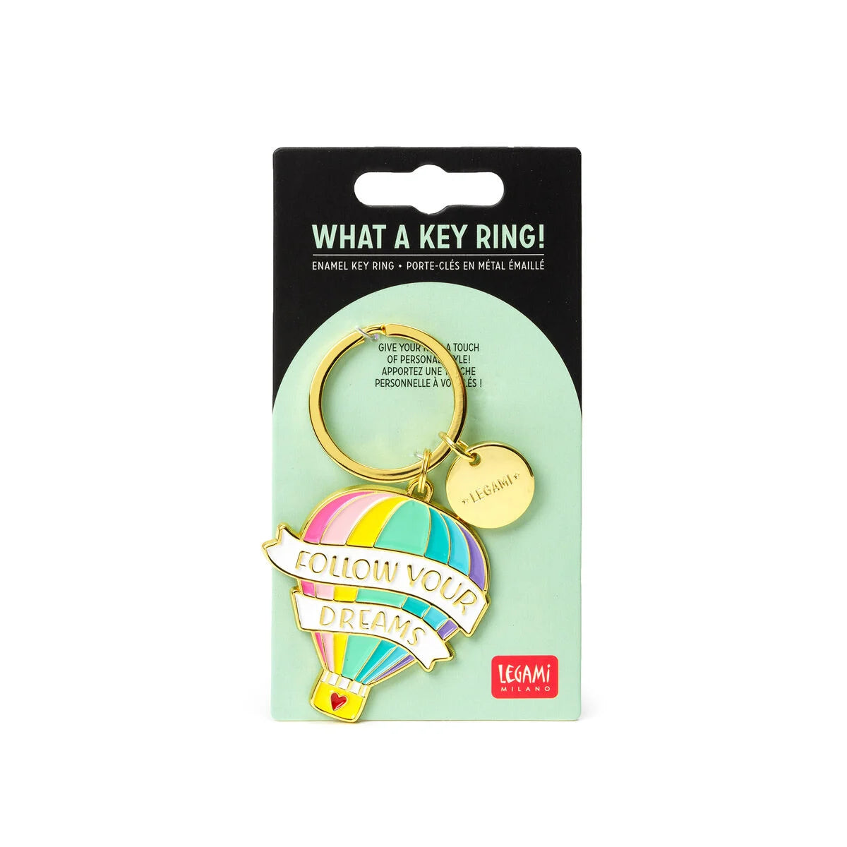 Legami What A Key Ring! Enamel Key Ring - Air Balloon