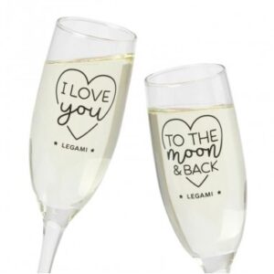 Legami Cheers To Love (set of 2 Champagne Flutes)