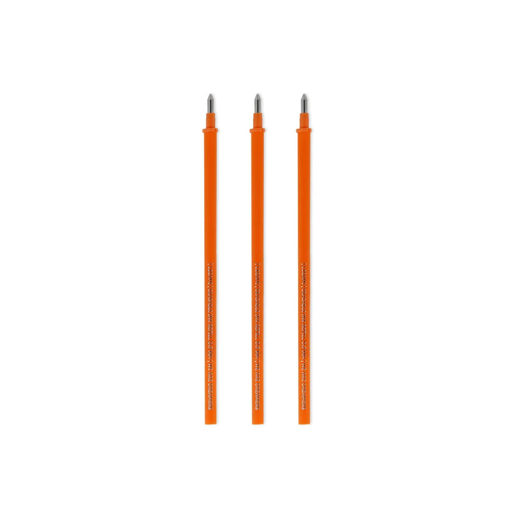 Legami Erasable Gel Pen Refill A Pack Of 3pcs - Orange Ink