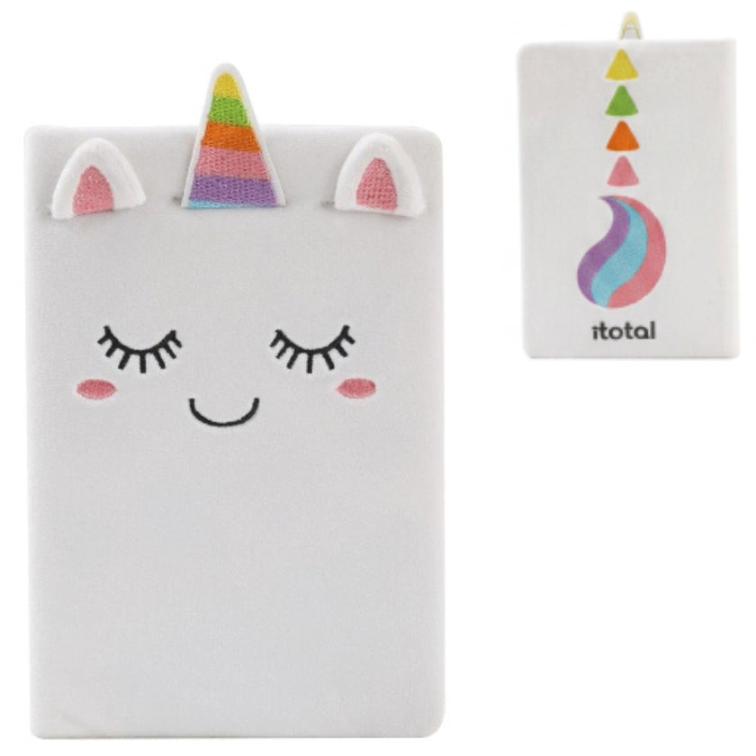 A5 iTotal Plush Plain Notebook 96p - Unicorn