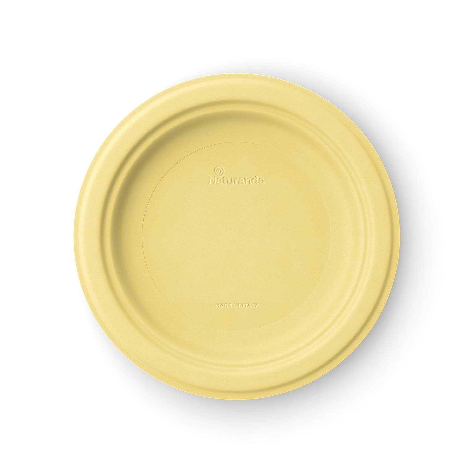 Biodegradable Plates 23cm x10pcs - Pastel Yellow