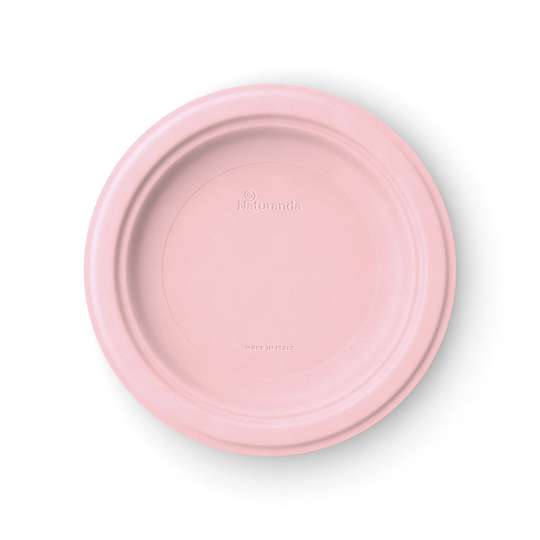 Biodegradable Plates 23cm x10pcs - Pastel Pink