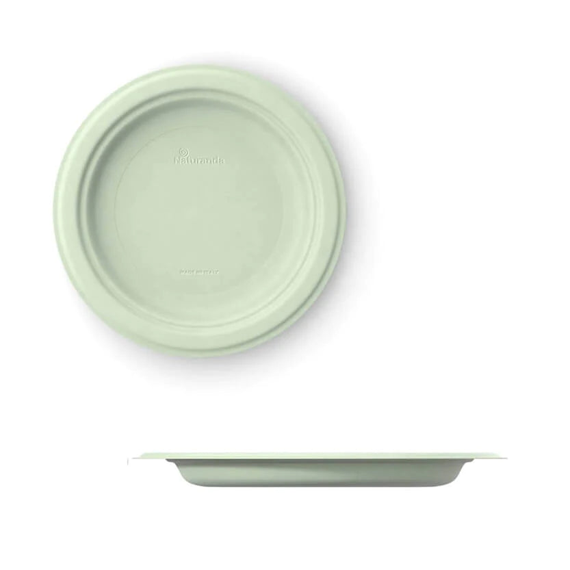 Biodegradable Plates 18cm x10pcs - Pastel Green