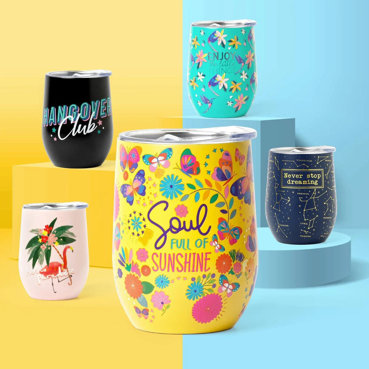 Legami Vacuum Tumbler 325ml - Hot & Cold - Flamingo