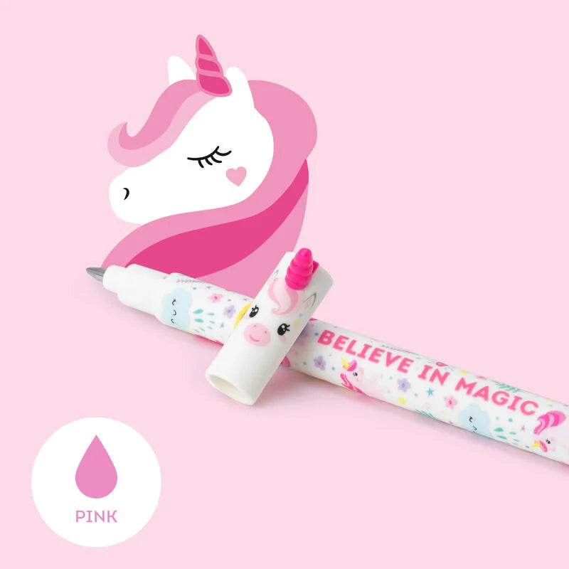 Legami Erasable Gel Pen 0.7mm Pink Ink Unicorn