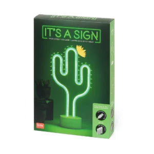 Legami Neon Effect Led Lamp - It's a Sign - Cactus