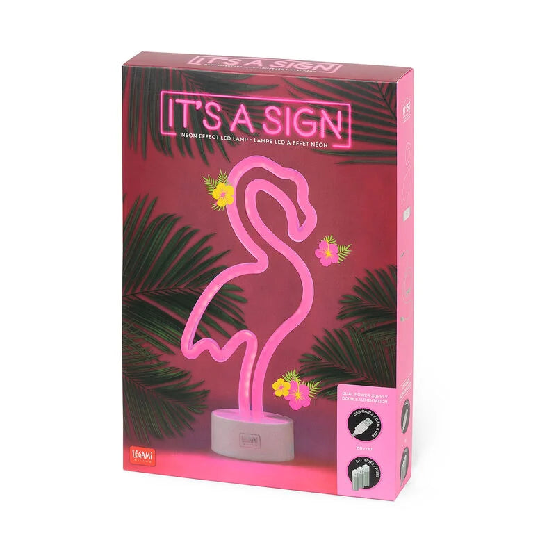 Legami Led Lamp Neon Effect - It's a Sign Flamingo