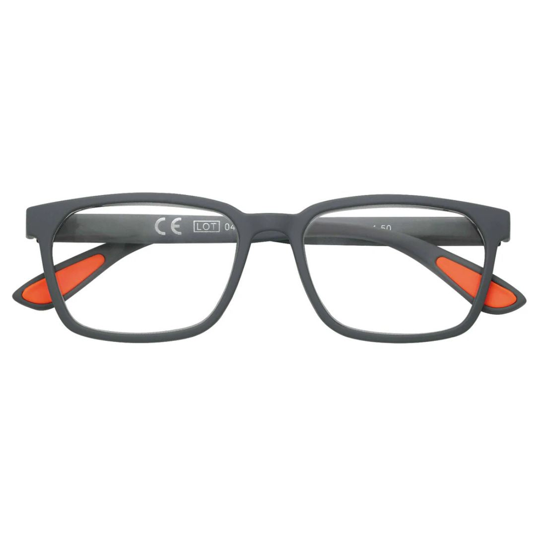 Zippo Reading Glasses +1.50 - 31Z-PR108-150 - Grey With Orange Rubber