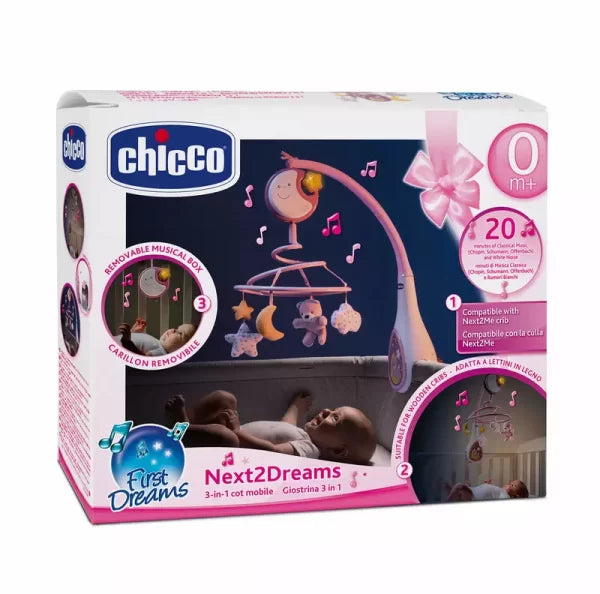 Chicco First Dreams Next2Dreams Carousel - Baby Pink +0m