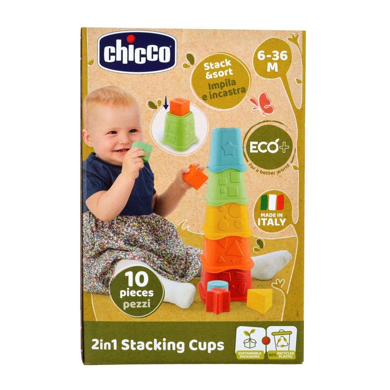 Chicco ECO+ 2 In 1 Stacking Cups 6-36m