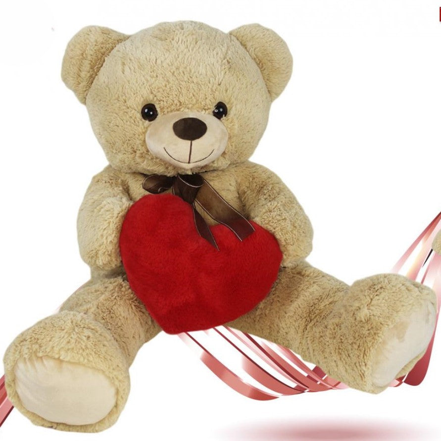 Plush Valentine's Teddy Bear With Bow And Heart 55cm