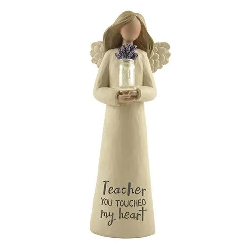 Feather & Grace Teacher You Touched My Heart Angel Figurine