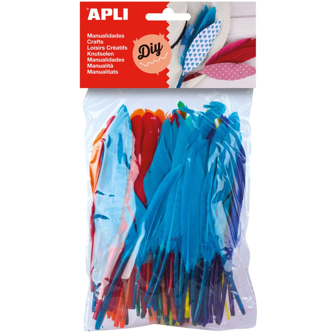 Apli Feathers A Pack Of 100pcs Various Colours