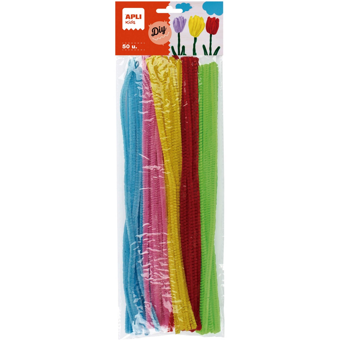 Apli Pipe Cleaners A Pack Of 50pcs Fluorescent Colours